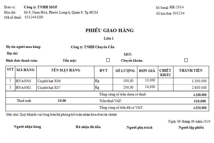 Tải Mẫu Phiếu Giao Hàng, Nhận Hàng File Excel Miễn Phí - Youth Việt Nam