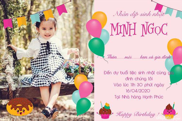 Thiết kế thiệp mời sinh nhật dành riêng cho trẻ em